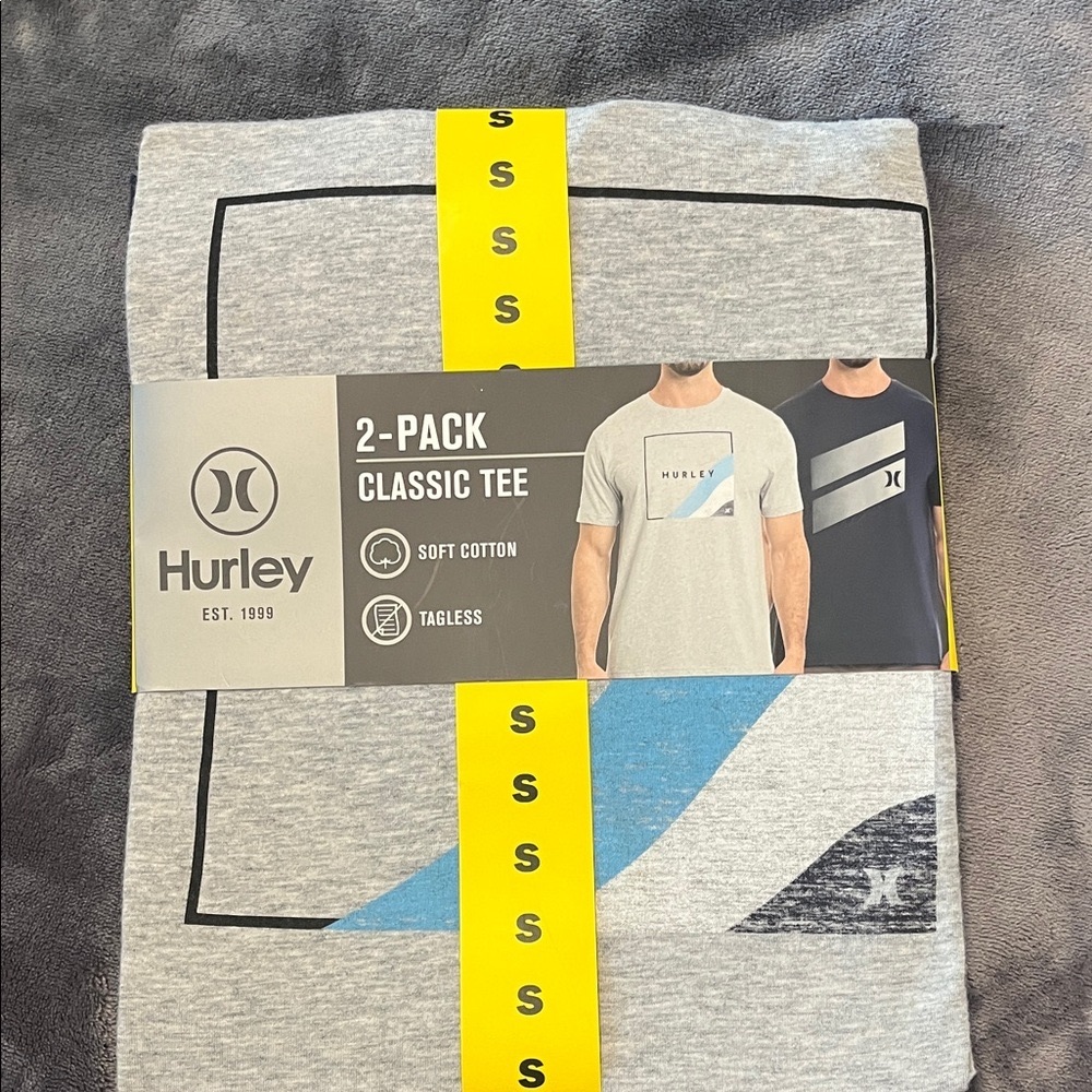 Hurley 2-Pack Classic Tee in Gray and Black